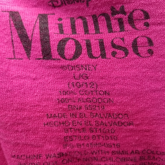 💕 Disney Pink Minnie Mouse Shirt (Size 10/12) 💕 - Picture 5 of 5